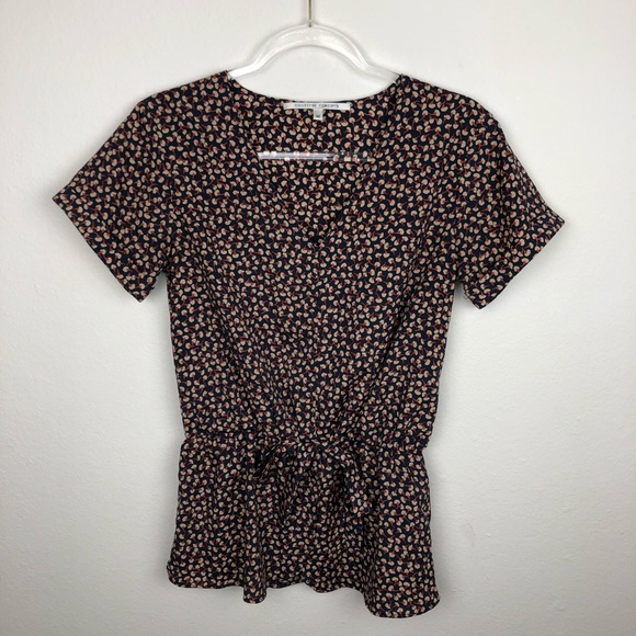 Collective Concepts Tops - Collective Concepts Floral Tie Front Blouse Size M